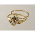 thumbnail image 3 of Mahablijewels Trillion Cut Cubic Zirconia Engagement Ring Set 14K Yellow Gold Finish, 3 of 5