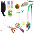 thumbnail image 1 of 15PCS Cat Toys Set Interactive Cat Mouse Toy Kitten Wand Toy Cat Spring Toy, 1 of 10