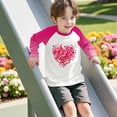 thumbnail image 4 of Blusas y camisas de manga larga y cuello redondo para niños y niñas, blusa informal de moda con bloques de color, manga larga y cuello redondo, estampado, para niñas de 2 a 15 años., 4 of 9