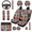American Flag Wolf Pattern, variant on HUIACONG 14 Pcs Turtle and Floral Pattern Car Interior Accessory Kit, Premium High Quality Automotive Interior Accessories, Suitable for Vans Small Car Trucks