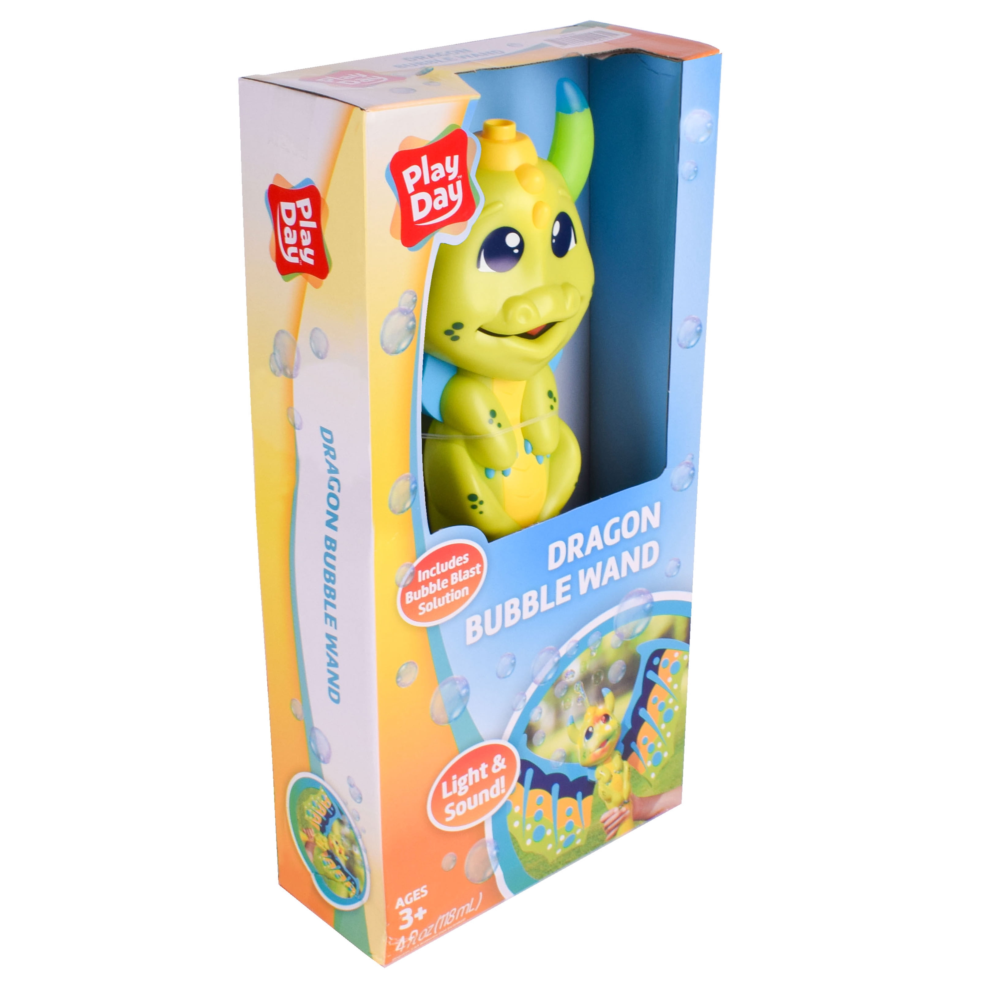 Play Day Dragon Bubble Blowing Wand with Lights and Sounds, Includes Bubble Solution