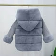 thumbnail image 3 of NAISIBABY Girls Faux Fur Coat with Hooded 10T, Zipper Thicken Warm Long Sleeve Winter Fashion Fuzzy Jacket Outwear Gray(2-11T), 3 of 3