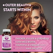 Hair, Skin & Nails Supplement - 5000mcg Biotin, Silica, Vitamin C, E, B, Natural Essential Vitamins, and Advanced Nutrient Complex for Thinning Hair, Men and Women | 60 Tablets