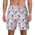 thumbnail image 2 of Picia American Gnomes pattern Mens Swim Trunks with Compression Liner Stretch Beach Shorts Quick Dry with Zipper Pockets No-Chafing Board Shorts-X-Large, 2 of 9