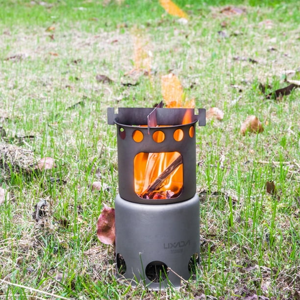 Lixada Portable Camping Wood Stove Folding Lightweight Titanium