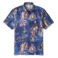 thumbnail image 4 of Laipiong Men's Retro American Flag Shirt Patriotic Graphic Short Sleeve Button Down for 4th of July Independence Day Casual Outfit, 4 of 4