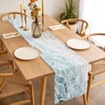 thumbnail image 3 of Ombre Brown Blue Table Runner - 70 Inch Long, Kitchen Dining Table Runner Dresser Scarves, Summer Coastal Ocean Sea Beach Wave Farmhouse Decor for Coffee Tables Wedding Party Banquet, 3 of 8