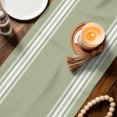 thumbnail image 3 of Table Runners 90 Inches Long Dress Scarves, Sage Green Striped Farmhouse Coffee/Dining/Kitchen Table Decor Table Runner for Living Room, Farmhouse White Stripes Aesthetics 13x90 Inch, 3 of 9