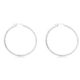 thumbnail image 2 of AVORA 925 Sterling Silver 55mm Diamond-Cut Hoop Earrings, 2 of 6