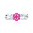 thumbnail image 4 of Rosec Jewels Lab Grown Pink Sapphire Infinity Ring with Diamond, Floral Inspired Ring - AAAA Grade, 10K White Gold, US 6.00, 4 of 8