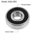 thumbnail image 2 of Uxcell Deep Groove Ball Bearing Metric Double Sealed High Carbon Steel Z2 6302-2RS, 2 of 4