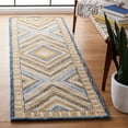 thumbnail image 2 of SAFAVIEH Aspen Caitriona Geometric Diamonds Wool Runner Rug, Navy/Gold, 2'3" x 9', 2 of 7