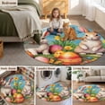 thumbnail image 5 of Easter Rabbits, Round Area Rug 3.3 FT, Non Slip Small Entryway Kitchen Mat, Easter Bunny Egg Watercolor Floral Washable Soft Circular Rug Non-Shedding Door Mat for Bathroom Playroom Kids Room, 5 of 9