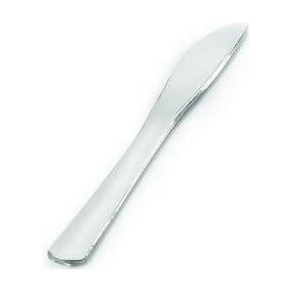Silver Secrets Disposable Silver Knives - 24 Count Silver Plastic Knives
