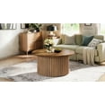 thumbnail image 6 of Round Farmhouse Coffee Table, 31.5" Modern Minimalist Wood Furniture With Metal Base, Sofa Side Center Table For Living Room, 6 of 6