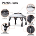 thumbnail image 3 of MASTERCANOPY 11 x 11ft Pop-up Gazebo Outdoor Canopy Tent with Mesh Walls, Dark Gray, 3 of 8