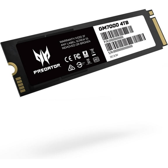 Acer BL.9BWWR.107 Predator GM7000 4TB 7400 RPM NVMe Gen4 Gaming Internal SSD Drive for PS5