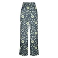thumbnail image 5 of Abomasnow Jeans for Women Vintage Boho Floral Print Wesh Jeans Casual High Waist Wide Leg Baggy Denim Pants S-5XL, 5 of 6