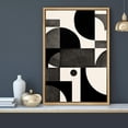 thumbnail image 2 of IDEA4WALL Framed Canvas Print Wall Art Minimalist Black And White Abstract Collage Illustrations Geometric Splicing Graphics Modern Art Bohemian Artwork for Home Decor - 16"x24" Natural, 2 of 5
