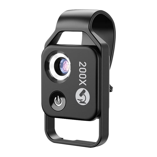 HLONK 200x Zoom Lens for Iphone Microscope HD Identification Built-in LED Light ■ ^ж W6V5