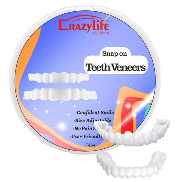 Funda para dientes postizos Juego de fundas para dientes Dentaduras postizas Carillas dentales Snap On Carillas de silicona para sonrisas Dientes superiores e inferiores Dientes cosméticos
