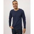 thumbnail image 2 of Real Essentials 3 Pack: Men's Cotton Long Sleeve Crew Neck T-Shirt with Pocket - Soft Work Casual Jersey Tees (Big & Tall), 2 of 7