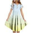 thumbnail image 3 of Efsteb Summer Dress for Girls Ruffles Tiered Dresses Flutter Sleeve Flowy Sundress Casual Gradient Dresses (Light Blue,5 Years), 3 of 8