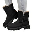 thumbnail image 5 of YLYL Winter Snow Mid Calf Boots for Women Side Zipper Warm Fur Lined Wide Width Winter Combat Boots, 5 of 8