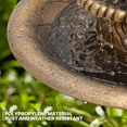 thumbnail image 2 of MoNiBloom 35" Outdoor Pedestal Water Fountain and Birdbath, Waterfall with Recirculating Pump, for Garden Patio Backyard Décor, Bronze, 2 of 7