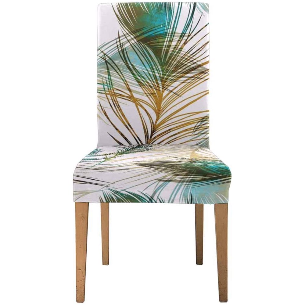 FMSHPON Imprints Peacock Feathers Stretch Chair Cover Protector Seat