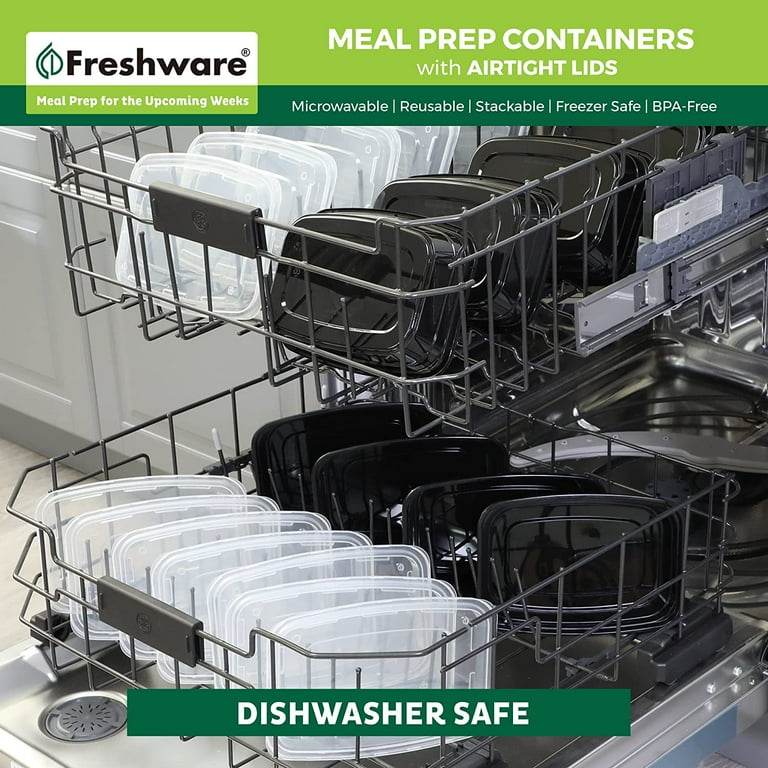 Freshware Meal Prep Containers [50 Pack] 1 Compartment Food Storage Containers with Lids, Bento Box, BPA Free, Stackable, Microwave/Dishwasher