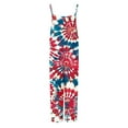 thumbnail image 4 of XPMWRP 4Th Of July Jumpsuit for Women Summer American Flag Wide Leg Overalls Casual Loose Tank Patriotic Rompers with Pockets Red S, 4 of 5