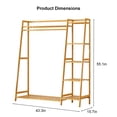 thumbnail image 3 of Clothing Rack, Freestanding Garment Hanger with Integrated Shoe Rack and Multi-Tiered Shelves, Wardrobe Storage for Bedroom and Hallway, 43.3x15.7x55.1 Inch Natural, 3 of 11