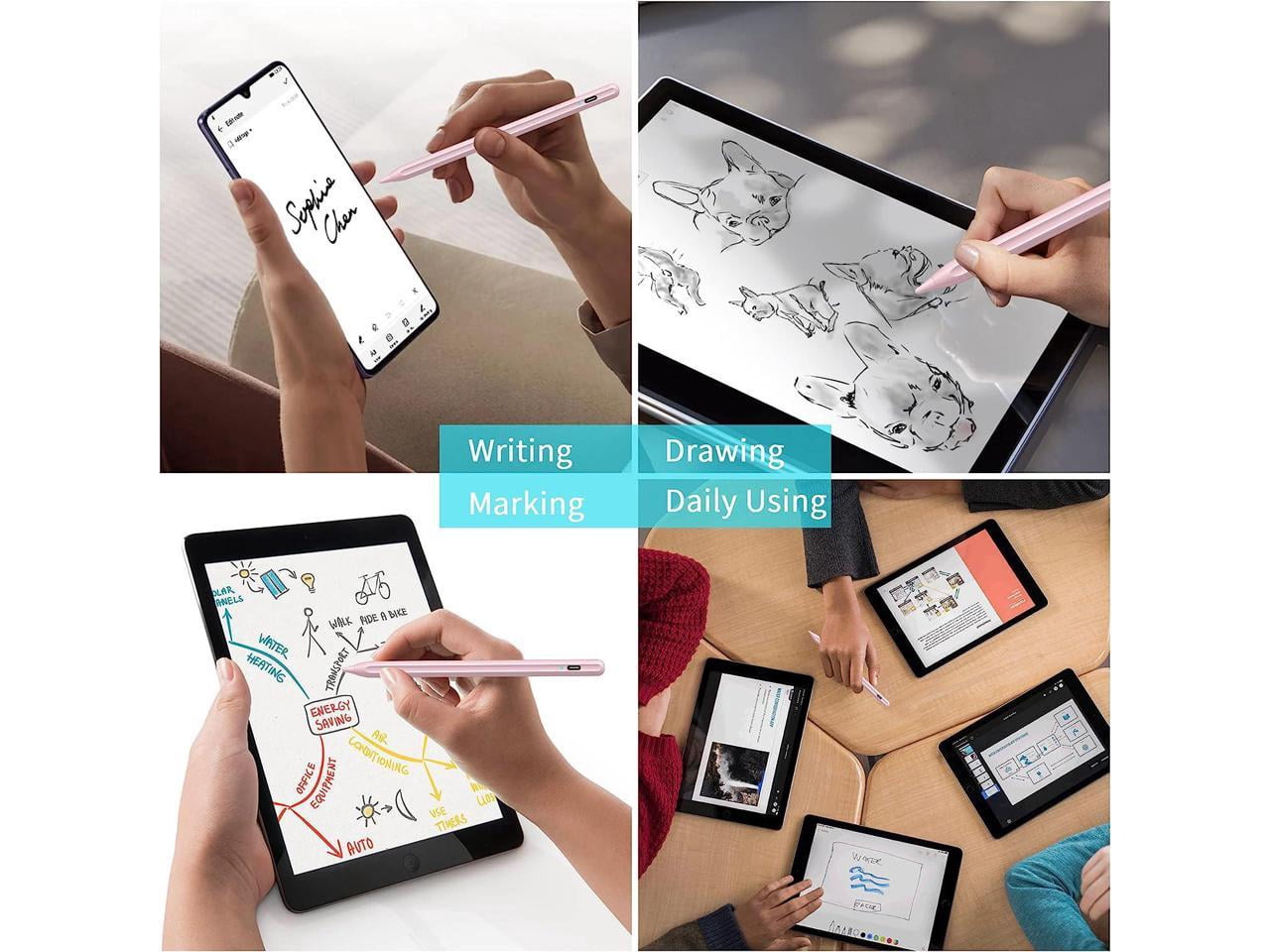 Stylus Pen, Active Stylus Pen Compatible for iOS and Android Touchscreens/Phones, Rechargeable Stylus Pen with Dual Touch Screen, Stylus Pencil for Apple iPad/iPhone/Android/Samsung Tablet