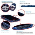 thumbnail image 4 of Dockem iPhone 13 Pro Exec M2 Wallet Case; Built-in Metal Plate, 2 Card Slots, Premium Synthetic Leather, Navy Blue, 4 of 9