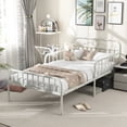 thumbnail image 4 of Infans Twin Size Metal Bed Frame Modern Platform Bed with Safety Guardrails Headboard, 4 of 7