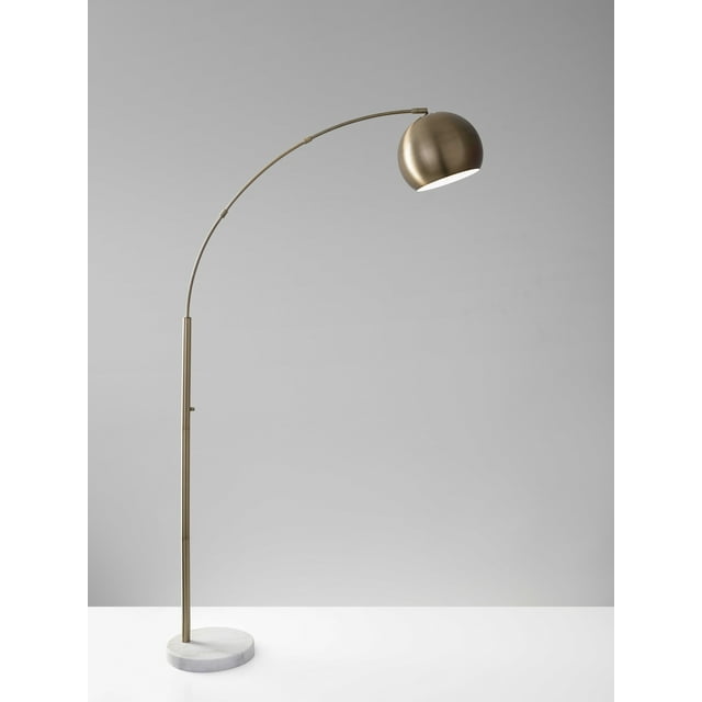 12.5" X 42" X 78" Brass Metal Arc Lamp