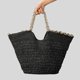 thumbnail image 3 of Bolso de mano tejido a mano LinDeJuan con cadena de herrajes de nicho para mujer, 3 of 4