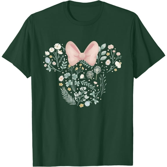 Minnie Mouse Icon Spring Flowers DTG Print Unisex T-Shirt