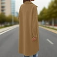 thumbnail image 4 of RYRJJ Trench Coat Women Single Breasted Long Wool Coat Business Notch Lapel Overcoat Oversized Casual Fall Winter Peacoat(Khaki,XXL), 4 of 4