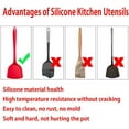 thumbnail image 3 of Juego de 4 utensilios de cocina de silicona, juego de utensilios de cocina de silicona, espátula, espumadera, cucharón y cuchara, espátula, juego de utensilios de cocina antiadherentes, 3 of 7
