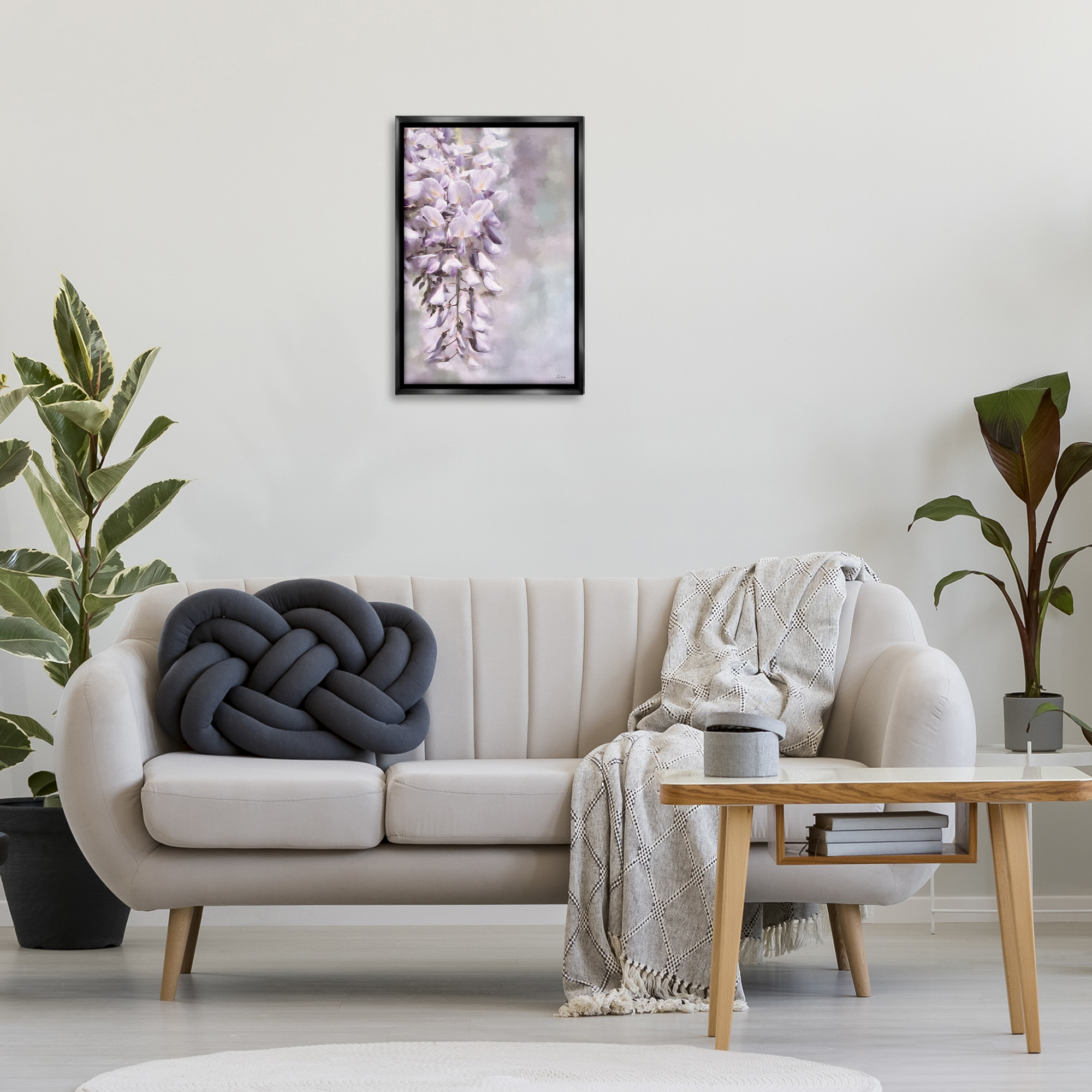 Stupell Industries Soft Foxglove Petals Botanical & Floral Painting Black Floater Framed Art Print Wall Art, 17 x 25