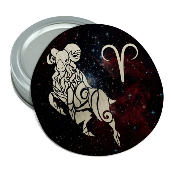 Aries Zodiac Sign Horoscope in Space Round Rubber Non-Slip Jar Gripper Lid Opener