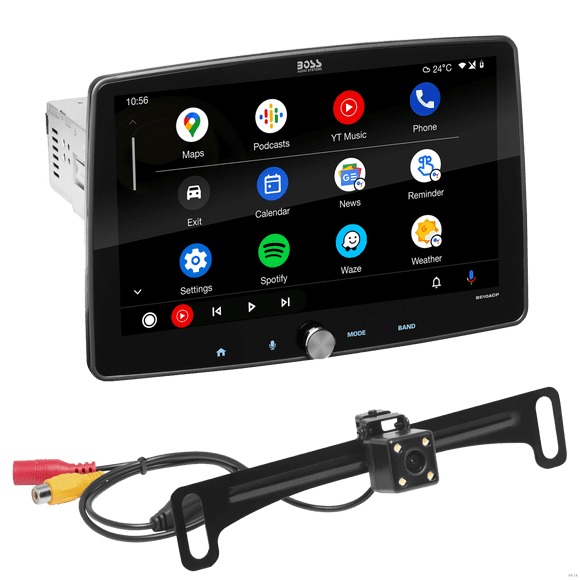 BOSS Audio Systems BE10ACP-C Car Audio Stereo System - Apple CarPlay, Android Auto, 10 Inch Single Din, Touchscreen, Bluetooth Head Unit, Radio Receiver, Backup Camera, No CD Player, Backup Camera