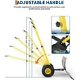 thumbnail image 4 of Lumiparty Snow Shovel with Wheels, Heavy Duty Double Rod Wheeled Snow Pusher with 29"W X 16.5"H Metal Blade, Angle & Height Adjustable Handle for Driveway Sidewalk Yard, Yellow, 4 of 7