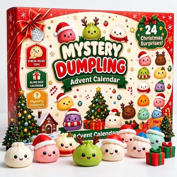 Christmas Squish Advent Calendar 2026,Fidget Christmas Countdown Calendar,Surprises Sensory Fidget for Adult,Christmas Party Favors Gift