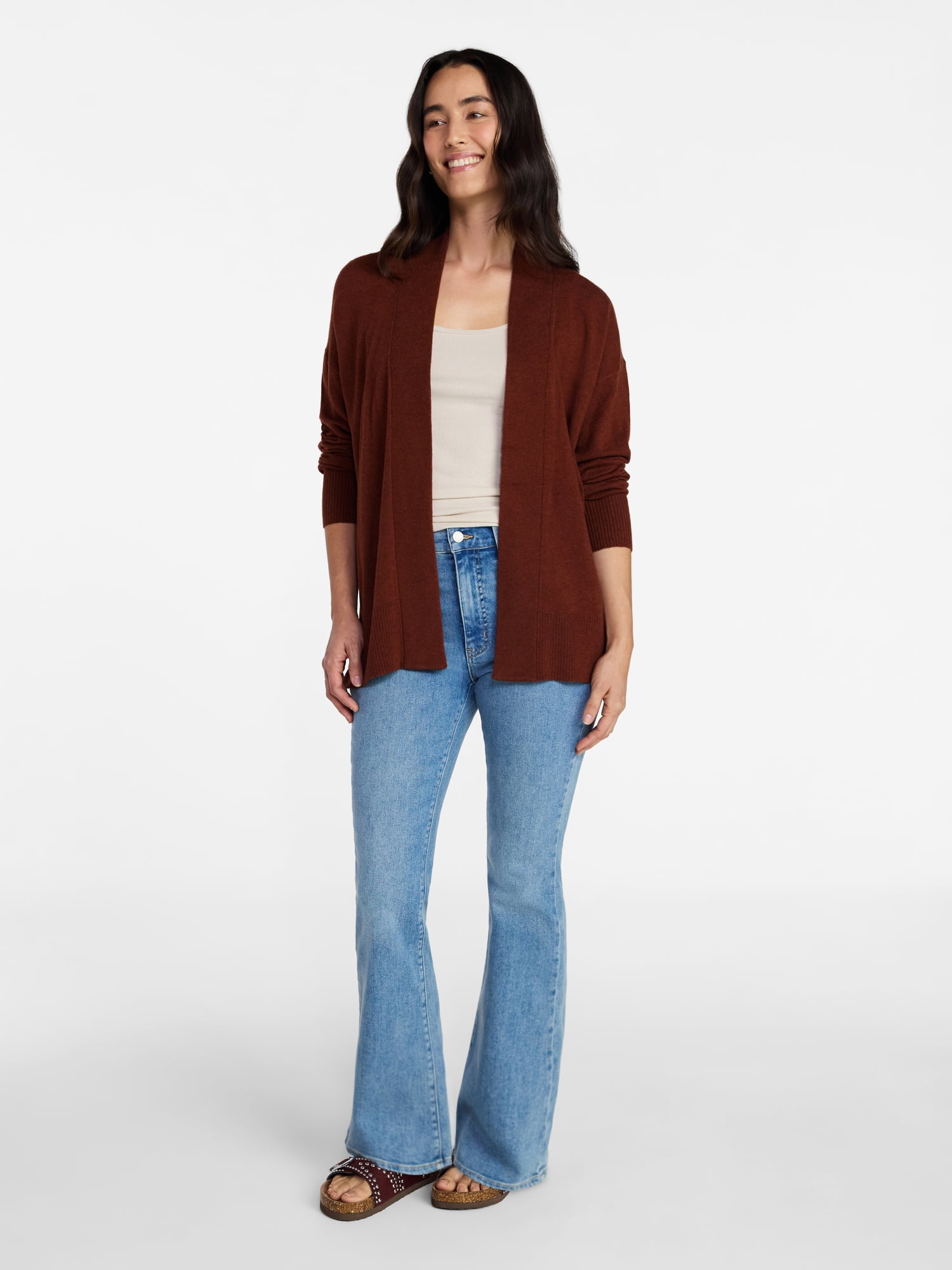 Time and Tru Open Front Cardigan Missy, size XS to XXXL