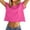 Pink, variant on MIXUE Boho Tops For Women Summer Solid Color Round Neck Short Sleeve Mini Casual T Shirts Holiday Wear,Pink,XXL