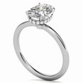 thumbnail image 6 of Auory Oval Cut Solitaire Hidden Halo Ring in White Gold Plated Luxury Ring for Women, 6 of 10