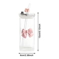 thumbnail image 2 of BotaniNest Tasse Carrée en Verre Transparent en Forme d'Arc avec Couvercle et Poignée, Convient aux Filles, Tasse à Café Résistante à la Chaleur, 2 of 6